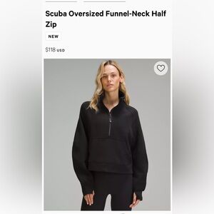 Lululemon Scuba Oversized Funnel-Neck Half Zip